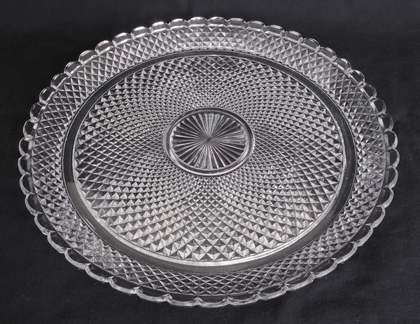 Baccarat crystal tray, diamond-shaped moulded item (Marie-louise) - signed