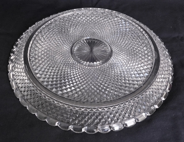 Baccarat crystal tray, diamond-shaped moulded item (Marie-louise) - signed