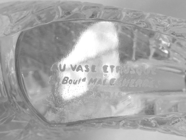 Cristal de Baccarat pour le Vase Estrusque : grand poisson / carpe en cristal taillé époque 1890 / 1900