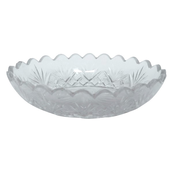 Porte-savon ou épinglier en cristal de Baccarat, cristal taillé à palmettes, modèle Douai