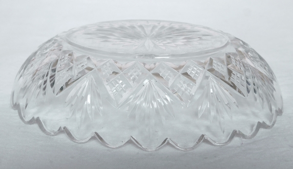 Porte-savon ou épinglier en cristal de Baccarat, cristal taillé à palmettes, modèle Douai