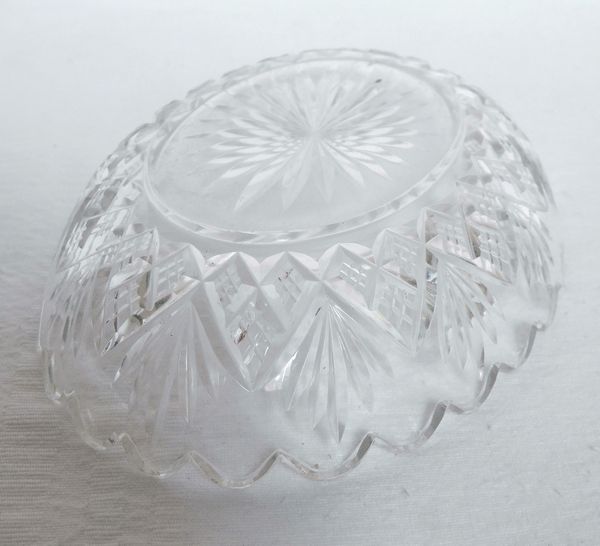 Antique French Baccarat crystal soap dish, Douai pattern