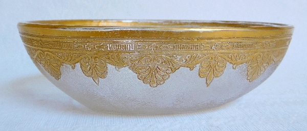 Porte-savon en cristal de St Louis, modèle Nelly Empire doré