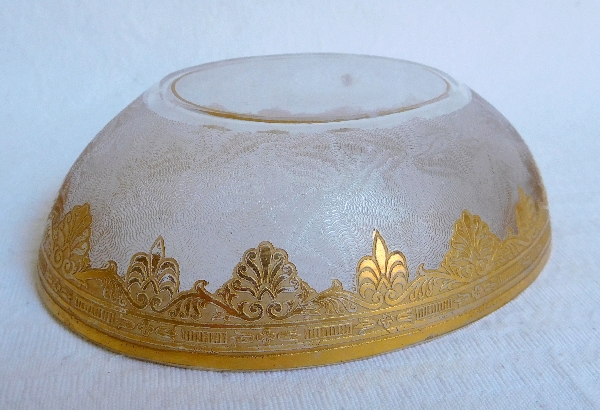 Porte-savon en cristal de St Louis, modèle Nelly Empire doré