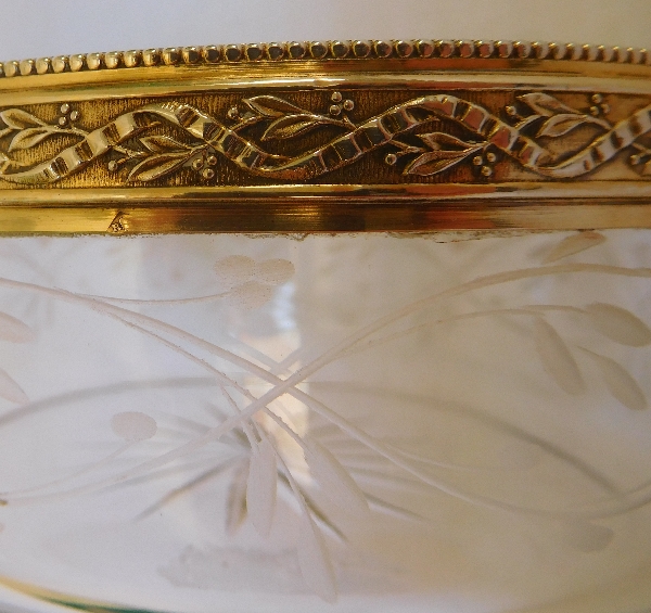 Louis XVI style Baccarat crystal and vermeil bowl
