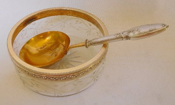 Louis XVI style Baccarat crystal and vermeil bowl