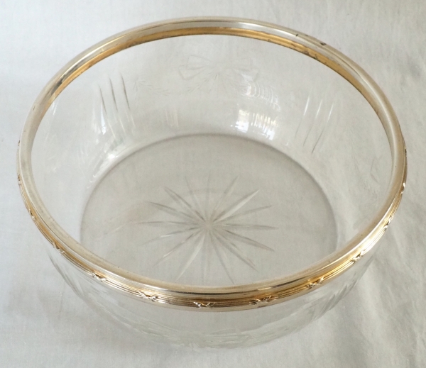 Louis Coignet : Louis XVI style Baccarat crystal and sterling silver salad bowl