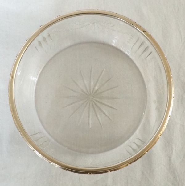 Louis Coignet : Louis XVI style Baccarat crystal and sterling silver salad bowl