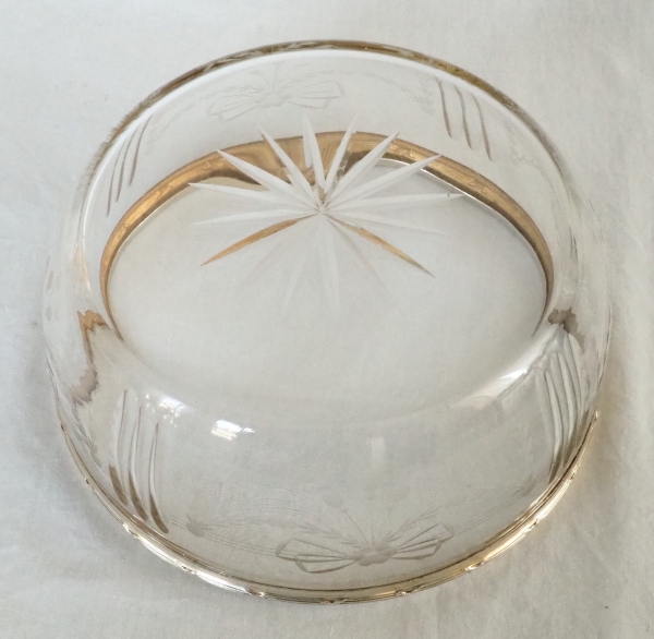 Louis Coignet : Louis XVI style Baccarat crystal and sterling silver salad bowl