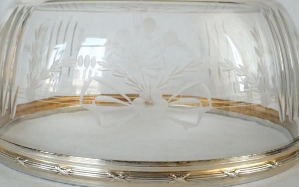 Louis Coignet : Louis XVI style Baccarat crystal and sterling silver salad bowl
