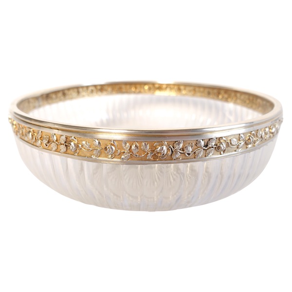 Baccarat crystal and vermeil salad bowl - silversmith Henri Soufflot