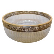 Baccarat crystal salad bowl, mounted with vermeil (gilt sterling silver)