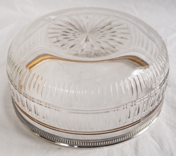 Large Baccarat crystal and sterling silver salad bowl