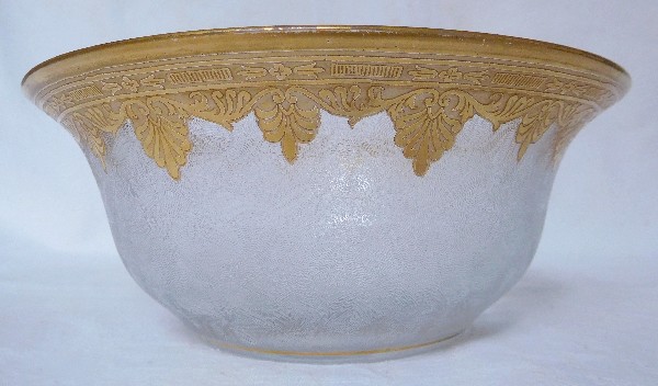 St Louis crystal bowl gilt with fine gold, Empire style
