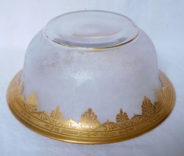 St Louis crystal bowl gilt with fine gold, Empire style