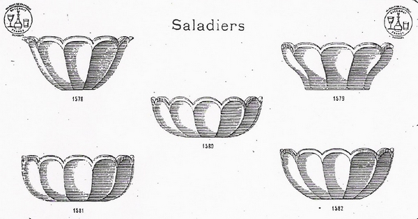 Saladier en cristal de Baccarat, modèle Malmaison, monture en argent massif, poinçon Minerve