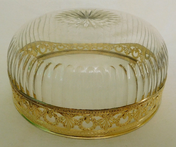 Baccarat crystal and vermeil (sterling silver) Empire style salad bowl, silversmith Puiforcat