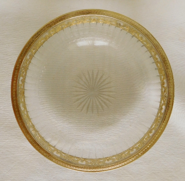 Baccarat crystal and vermeil (sterling silver) Empire style salad bowl, silversmith Puiforcat