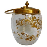 Seau à biscuit en cristal de Baccarat doré à l'or fin, décor de style Louis XV