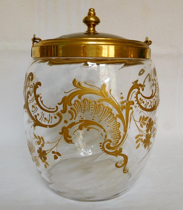 Baccarat crystal biscuit jar - Louis XV style - circa 1900