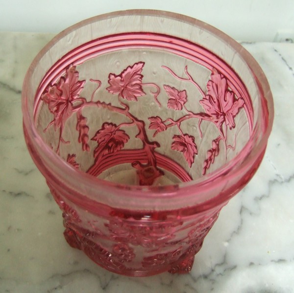 Baccarat crystal ice bucket, rare pink Vignes pattern