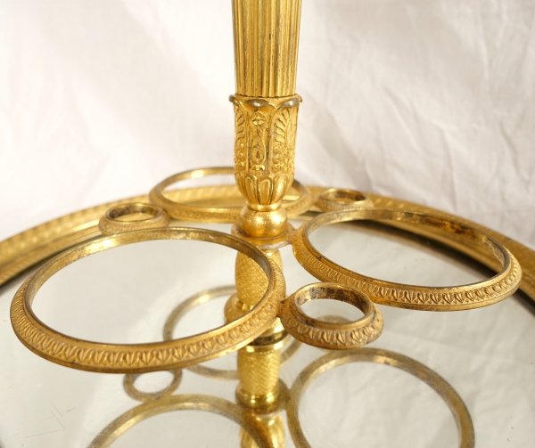 Service cabaret d'époque Empire Restauration en cristal du Creusot et bronze doré au mercure