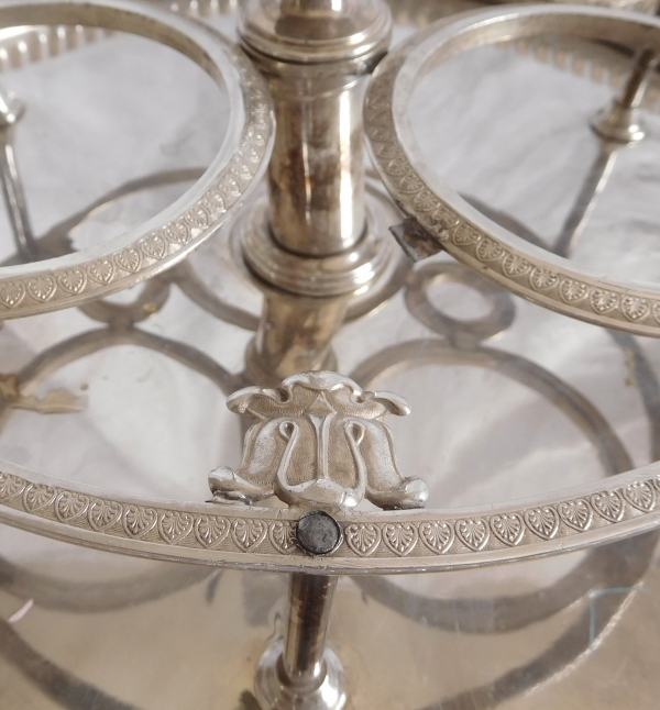 Le Creusot - Empire crystal liquor set, silver-plated frame, early 19th century circa 1820