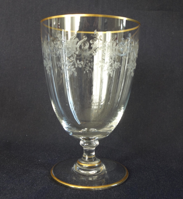 Baccarat crystal night set, Sevigne pattern enhanced with fine gold