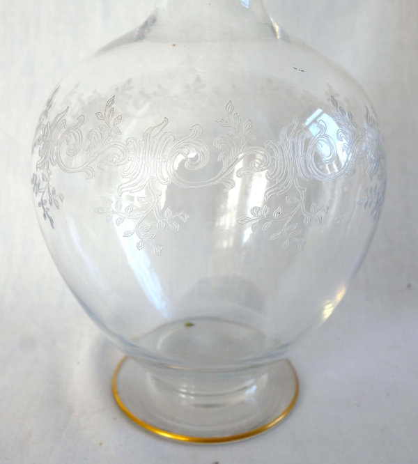 Baccarat crystal night set, Sevigne pattern enhanced with fine gold