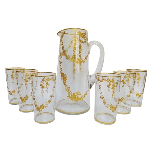 Baccarat gilt crystal fruit juice set - France, circa 1900