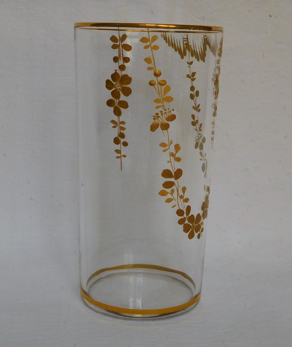 Service à jus de fruit en cristal de Baccarat doré à l'or fin