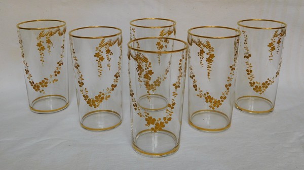 Baccarat gilt crystal fruit juice set - France, circa 1900