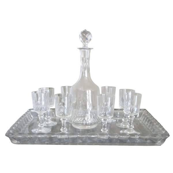 Baccarat crystal liquor set for 8 - Champigny pattern