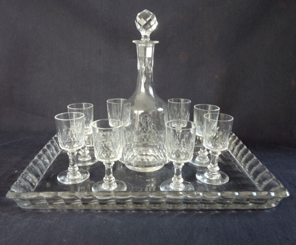 Baccarat crystal liquor set for 8 - Champigny pattern