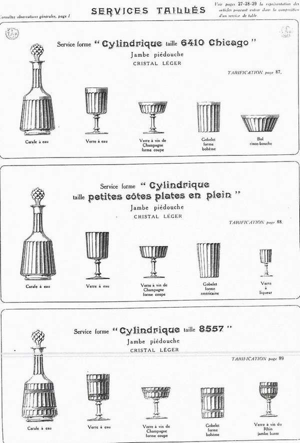 Baccarat crystal liquor set for 6 guests, Chicago variant pattern