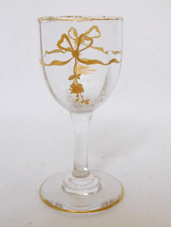 Service à liqueur en cristal de Baccarat doré, 10 pièces