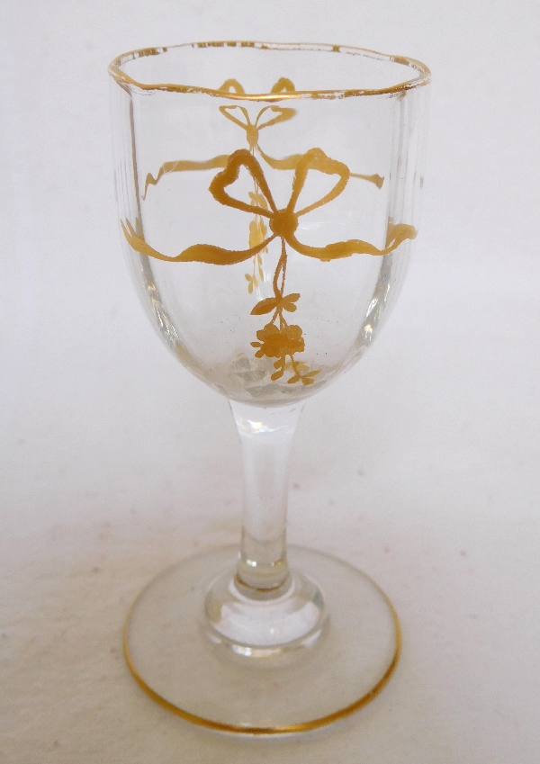 Service à liqueur en cristal de Baccarat doré, 10 pièces