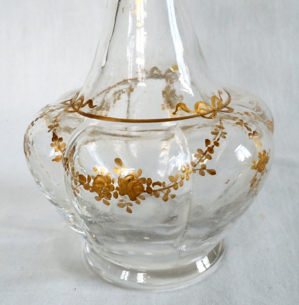 Baccarat crystal liquor set enhanced with fine gold, late 19th century circa 1890