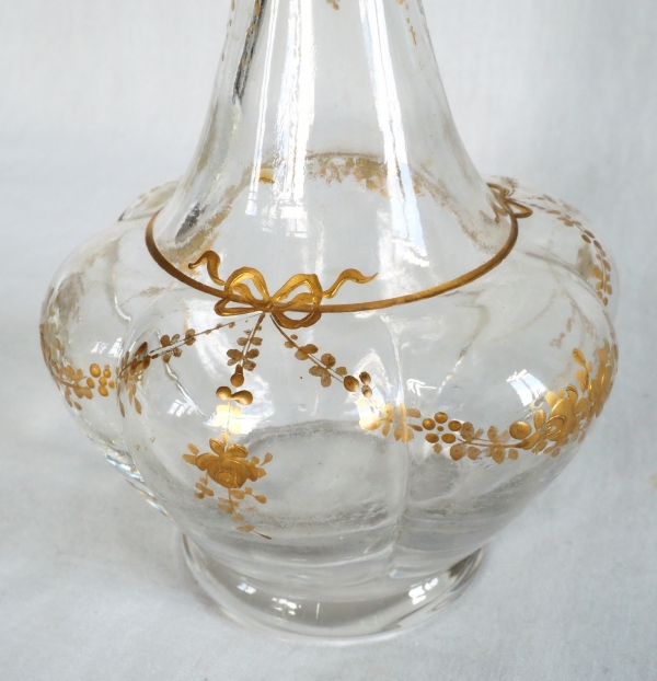 Baccarat crystal liquor set enhanced with fine gold, late 19th century circa 1890