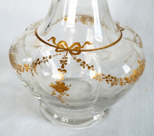 Baccarat crystal liquor set enhanced with fine gold, late 19th century circa 1890