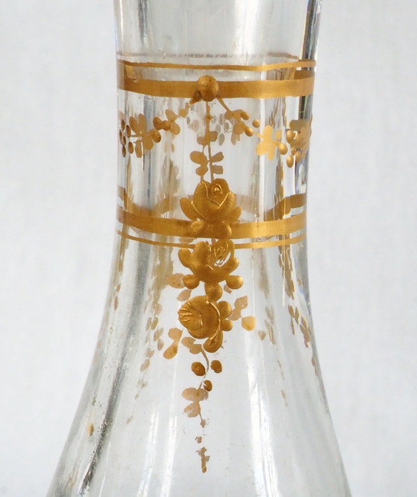 Baccarat crystal liquor set enhanced with fine gold, late 19th century circa 1890
