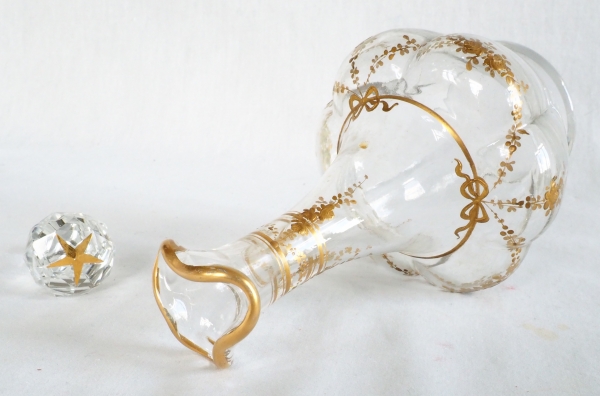 Baccarat crystal liquor set enhanced with fine gold, late 19th century circa 1890