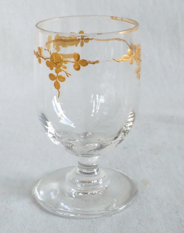 Baccarat crystal liquor set enhanced with fine gold, late 19th century circa 1890