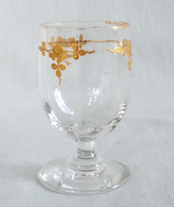 Baccarat crystal liquor set enhanced with fine gold, late 19th century circa 1890