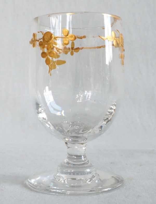 Baccarat crystal liquor set enhanced with fine gold, late 19th century circa 1890