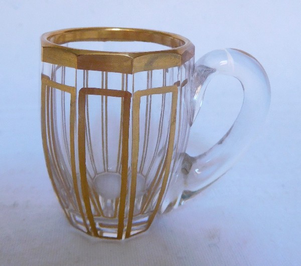 Service à liqueur en cristal de Baccarat, modèle Cannelures réhaussé de filets or