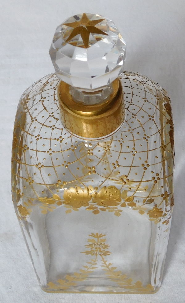 Baccarat crystal liquor set enhanced with fine gold - late 19th century - 11pcs