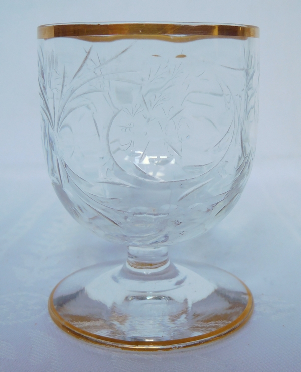 Baccarat crystal liquor set enhanced with fine gold