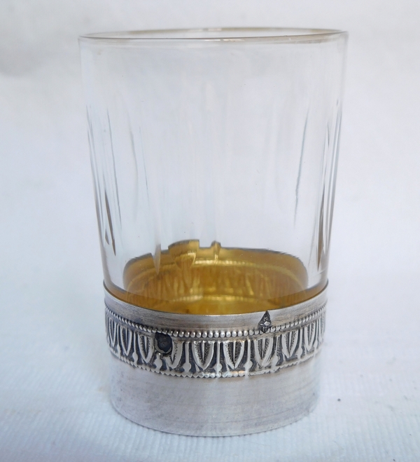 Service à liqueur en cristal de Baccarat et argent massif, style Empire - poinçon Minerve