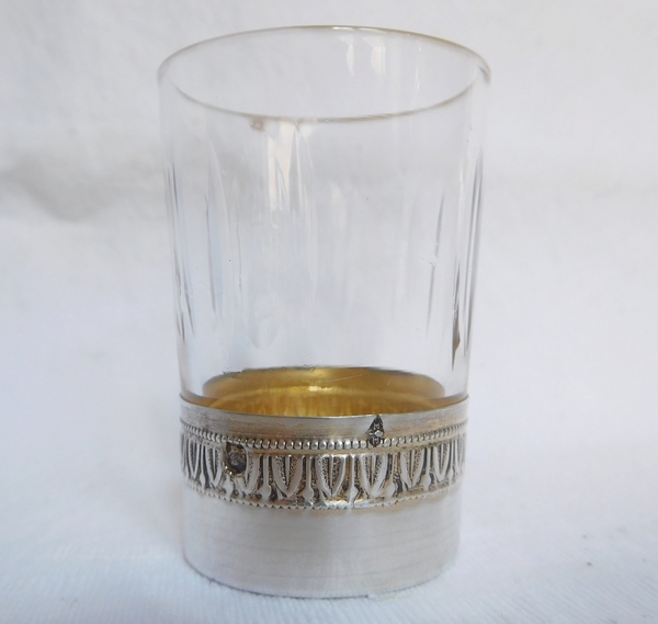 Service à liqueur en cristal de Baccarat et argent massif, style Empire - poinçon Minerve